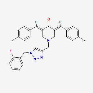 molecular formula C31H29FN4O B15292781 (3E,5E)-1-[[1-[(2-fluorophenyl)methyl]triazol-4-yl]methyl]-3,5-bis[(4-methylphenyl)methylidene]piperidin-4-one 