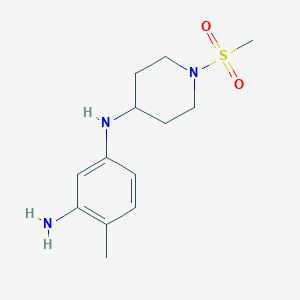 molecular formula C13H21N3O2S B1529294 1-N-(1-methanesulfonylpiperidin-4-yl)-4-methylbenzene-1,3-diamine CAS No. 1409216-81-4