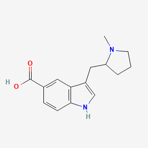 molecular formula C15H18N2O2 B15292940 3-((1-Methylpyrrolidin-2-yl)methyl)-1H-indole-5-carboxylic acid 