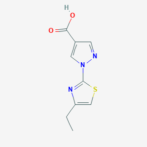 molecular formula C9H9N3O2S B1529295 1-(4-ethyl-1,3-thiazol-2-yl)-1H-pyrazole-4-carboxylic acid CAS No. 1342218-33-0