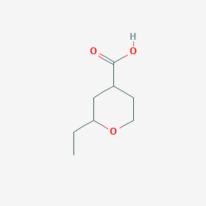 molecular formula C8H14O3 B1529306 2-Ethyloxane-4-carboxylic acid CAS No. 1341685-92-4