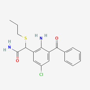 2-Amino-3-benzoyl-5-chloro-alpha-(propylthio)benzeneacetamide