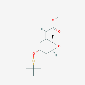 Ethyl (Z)-2-((1R,4R,6S)-4-((tert-butyldimethylsilyl)oxy)-1-methyl-7-oxabicyclo[4.1.0]heptan-2-ylidene)acetate