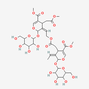 methyl (5Z)-5-ethylidene-4-[2-[(2Z)-2-[5-methoxycarbonyl-4-(2-methoxy-2-oxoethyl)-2-[3,4,5-trihydroxy-6-(hydroxymethyl)oxan-2-yl]oxy-4H-pyran-3-ylidene]ethoxy]-2-oxoethyl]-6-[3,4,5-trihydroxy-6-(hydroxymethyl)oxan-2-yl]oxy-4H-pyran-3-carboxylate