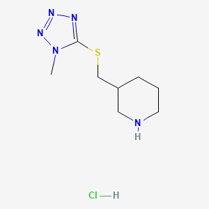 3-{[(1-methyl-1H-1,2,3,4-tetrazol-5-yl)sulfanyl]methyl}piperidine hydrochloride