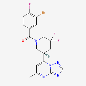 (3-bromo-4-fluorophenyl)-[(5S)-3,3-difluoro-5-(5-methyl-[1,2,4]triazolo[1,5-a]pyrimidin-7-yl)piperidin-1-yl]methanone