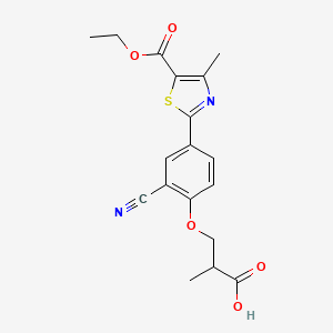 3-[2-cyano-4-(5-ethoxycarbonyl-4-methyl-1,3-thiazol-2-yl)phenoxy]-2-methylpropanoic acid