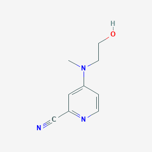 molecular formula C9H11N3O B1529329 4-[(2-羟乙基)(甲基)氨基]吡啶-2-腈 CAS No. 1341051-97-5