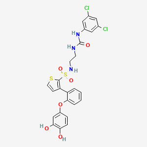 1-(3,5-Dichlorophenyl)-3-[2-[[3-[2-(3,4-dihydroxyphenoxy)phenyl]thiophen-2-yl]sulfonylamino]ethyl]urea