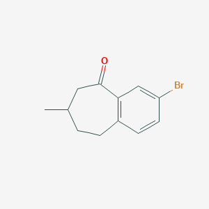 molecular formula C12H13BrO B1529342 3-溴-7-甲基-6,7,8,9-四氢-5H-苯并[7]环庚烯-5-酮 CAS No. 1341679-77-3