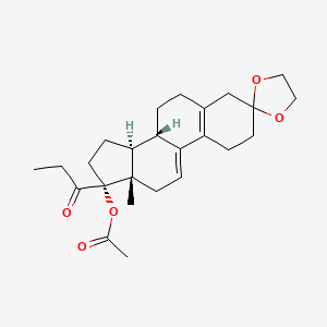 [(8S,13S,14S,17R)-13-methyl-17-propanoylspiro[1,2,4,6,7,8,12,14,15,16-decahydrocyclopenta[a]phenanthrene-3,2'-1,3-dioxolane]-17-yl] acetate