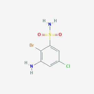 molecular formula C6H6BrClN2O2S B1529357 3-Amino-2-bromo-5-chlorobenzene-1-sulfonamide CAS No. 1340319-74-5