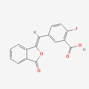 molecular formula C16H9FO4 B15293570 2-fluoro-5-[(Z)-(3-oxo-2-benzofuran-1-ylidene)methyl]benzoic acid 