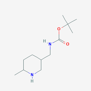 molecular formula C12H24N2O2 B1529358 tert-butyl N-[(6-methylpiperidin-3-yl)methyl]carbamate CAS No. 1310213-19-4