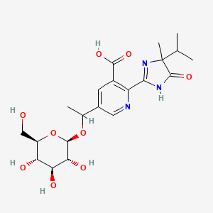 2-(4-methyl-5-oxo-4-propan-2-yl-1H-imidazol-2-yl)-5-[1-[(2R,3R,4S,5S,6R)-3,4,5-trihydroxy-6-(hydroxymethyl)oxan-2-yl]oxyethyl]pyridine-3-carboxylic acid