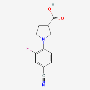 molecular formula C12H11FN2O2 B1529372 1-(4-氰基-2-氟苯基)吡咯烷-3-羧酸 CAS No. 1466675-71-7