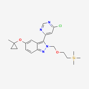 3-(6-Chloropyrimidin-4-yl)-5-(1-methylcyclopropoxy)-2-((2-(trimethylsilyl)ethoxy)methyl)-2H-indazole