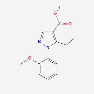 molecular formula C13H14N2O3 B1529373 5-ethyl-1-(2-methoxyphenyl)-1H-pyrazole-4-carboxylic acid CAS No. 1482817-29-7