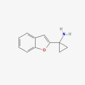 molecular formula C11H11NO B1529375 1-(1-苯并呋喃-2-基)环丙-1-胺 CAS No. 1266172-97-7