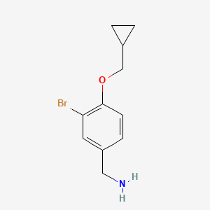 molecular formula C11H14BrNO B1529382 3-Bromo-4-cyclopropylmethoxy-benzylamine CAS No. 1341049-24-8