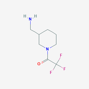 molecular formula C8H13F3N2O B1529385 1-[3-(氨甲基)哌啶-1-基]-2,2,2-三氟乙烷-1-酮 CAS No. 1341904-47-9