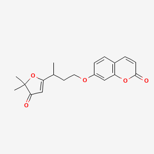 molecular formula C19H20O5 B15293927 7-[3-(5,5-Dimethyl-4-oxofuran-2-yl)butoxy]chromen-2-one CAS No. 16850-99-0