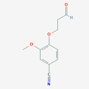 molecular formula C11H11NO3 B1529403 3-甲氧基-4-(3-氧代丙氧基)苯甲腈 CAS No. 1343003-60-0