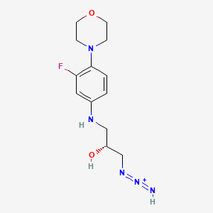 molecular formula C13H19FN5O2+ B15294050 (R)-1-Azido-3-[[3-fluoro-4-(morpholin-4-yl)phenyl]amino]propan-2-ol 