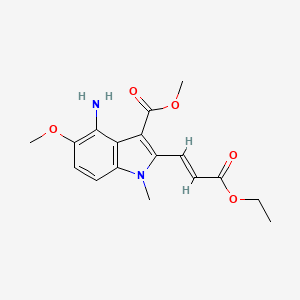 molecular formula C17H20N2O5 B15294108 (E)-Methyl 4-amino-2-(3-ethoxy-3-oxoprop-1-en-1-yl)-5-methoxy-1-methyl-1H-indole-3-carboxylate CAS No. 169196-05-8