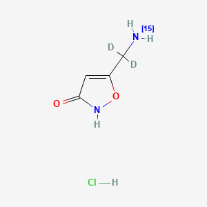 molecular formula C4H7ClN2O2 B15294161 Muscimol-15N,d2 Hydrochloride 