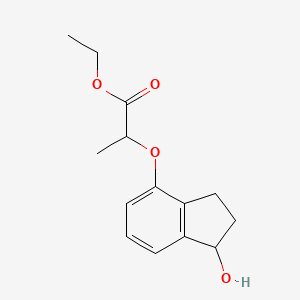 molecular formula C14H18O4 B1529418 乙酸2-[(1-羟基-2,3-二氢-1H-茚-4-基)氧基]丙酸乙酯 CAS No. 1494524-11-6