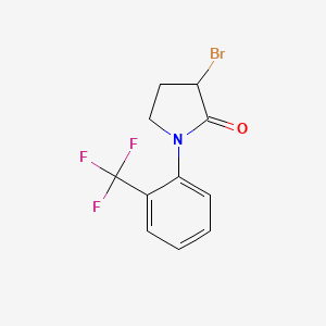 molecular formula C11H9BrF3NO B1529419 3-溴-1-[2-(三氟甲基)苯基]吡咯烷-2-酮 CAS No. 1412417-17-4