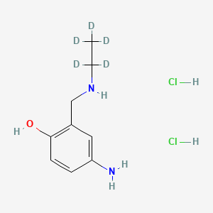 molecular formula C9H16Cl2N2O B15294194 2-[(Ethylamino)methyl]-4-aminophenol-d5 Dihydrochloride 