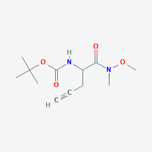 molecular formula C12H20N2O4 B152942 叔丁基（1-（甲氧基（甲基）氨基）-1-氧代戊-4-炔-2-基）氨基甲酸酯 CAS No. 1172623-95-8