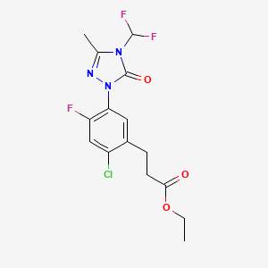 molecular formula C15H15ClF3N3O3 B15294227 2-Deschloro Carfentrazone Ethyl Ester 