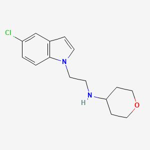 molecular formula C15H19ClN2O B1529433 N-[2-(5-氯-1H-吲哚-1-基)乙基]氧杂-4-胺 CAS No. 1410957-90-2