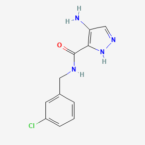 molecular formula C11H11ClN4O B1529434 4-amino-N-[(3-chlorophenyl)methyl]-1H-pyrazole-3-carboxamide CAS No. 1281934-75-5