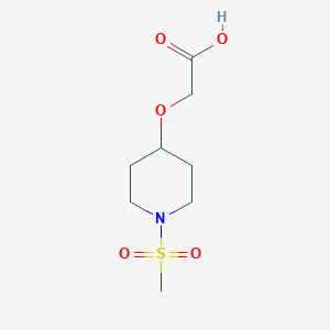 molecular formula C8H15NO5S B1529439 2-[(1-甲磺酰基哌啶-4-基)氧基]乙酸 CAS No. 1338965-39-1