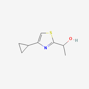 molecular formula C8H11NOS B1529440 1-(4-环丙基-1,3-噻唑-2-基)乙醇 CAS No. 1343645-71-5