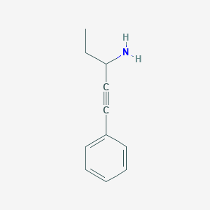 molecular formula C11H13N B15294424 1-Phenylpent-1-yn-3-amine 