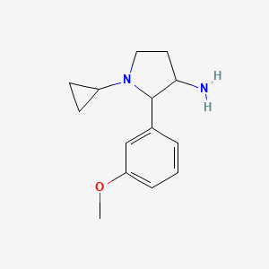 molecular formula C14H20N2O B1529444 1-环丙基-2-(3-甲氧基苯基)吡咯烷-3-胺 CAS No. 1432681-45-2