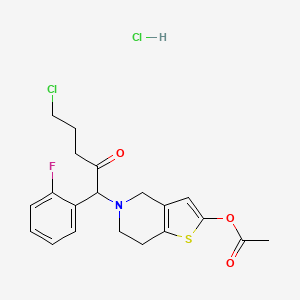 5-(5-Chloro-1-(2-fluorophenyl)-2-oxopentyl)-4,5,6,7-tetrahydrothieno[3,2-c]pyridin-2-yl Acetate Hydrochloride