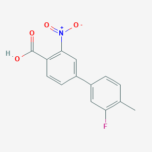 molecular formula C14H10FNO4 B15294509 4-(3-Fluoro-4-methylphenyl)-2-nitrobenzoic acid CAS No. 1261949-31-8