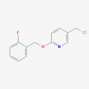 molecular formula C13H11ClFNO B1529452 5-(Chloromethyl)-2-[(2-fluorophenyl)methoxy]pyridine CAS No. 1484859-68-8