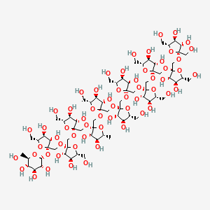 molecular formula C72H122O60 B15294535 (2R,3R,4S,5S,6R)-2-[(2S,3S,4S,5R)-2-[[(2R,3S,4S,5R)-2-[[(2R,3S,4S,5R)-2-[[(2R,3S,4S,5R)-2-[[(2R,3S,4S,5R)-2-[[(2R,3S,4S,5R)-2-[[(2R,3S,4S,5R)-2-[[(2R,3S,4S,5R)-2-[[(2R,3S,4S,5R)-2-[[(2R,3S,4S,5R)-2-[[(2R,3S,4S,5R)-3,4-dihydroxy-2,5-bis(hydroxymethyl)oxolan-2-yl]oxymethyl]-3,4-dihydroxy-5-(hydroxymethyl)oxolan-2-yl]oxymethyl]-3,4-dihydroxy-5-(hydroxymethyl)oxolan-2-yl]oxymethyl]-3,4-dihydroxy-5-(hydroxymethyl)oxolan-2-yl]oxymethyl]-3,4-dihydroxy-5-(hydroxymethyl)oxolan-2-yl]oxymethyl]-3,4-dihydroxy-5-(hydroxymethyl)oxolan-2-yl]oxymethyl]-3,4-dihydroxy-5-(hydroxymethyl)oxolan-2-yl]oxymethyl]-3,4-dihydroxy-5-methyloxolan-2-yl]oxymethyl]-3,4-dihydroxy-5-(hydroxymethyl)oxolan-2-yl]oxymethyl]-3,4-dihydroxy-5-(hydroxymethyl)oxolan-2-yl]oxymethyl]-3,4-dihydroxy-5-(hydroxymethyl)oxolan-2-yl]oxy-6-(hydroxymethyl)oxane-3,4,5-triol 