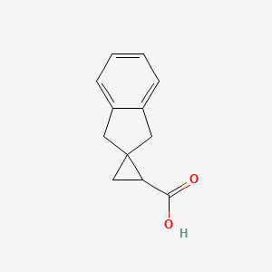 molecular formula C12H12O2 B15294590 1',3'-Dihydrospiro[cyclopropane-1,2'-indene]-2-carboxylic acid 