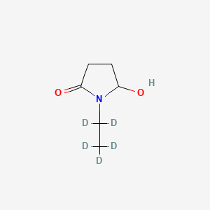 molecular formula C6H11NO2 B15294612 1-Ethyl-5-hydroxy-2-pyrrolidinone-d5 