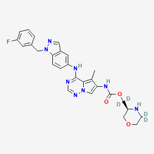 [dideuterio-[(3S)-5,5-dideuteriomorpholin-3-yl]methyl] N-[4-[[1-[(3-fluorophenyl)methyl]indazol-5-yl]amino]-5-methylpyrrolo[2,1-f][1,2,4]triazin-6-yl]carbamate