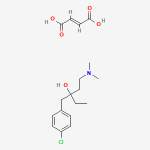 molecular formula C18H26ClNO5 B15294701 3-(4-Chlorobenzyl)-3-hydroxy-1-dimethylamino-pentane hydrogenfumarate 