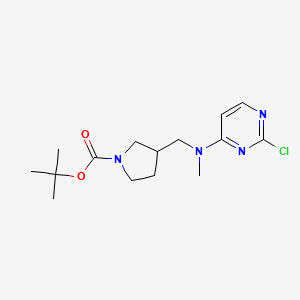 molecular formula C15H23ClN4O2 B15294717 tert-Butyl 3-(((2-chloropyrimidin-4-yl)(methyl)amino)methyl)pyrrolidine-1-carboxylate 